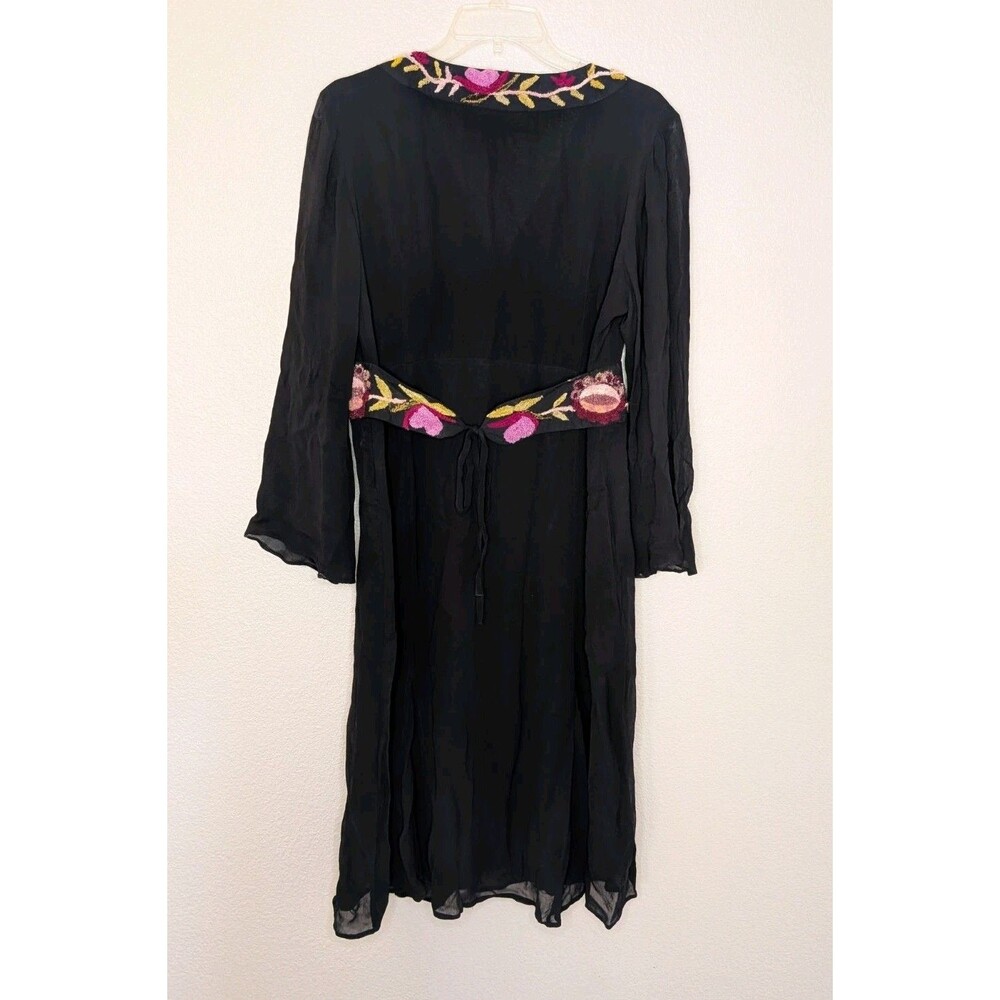 TWOOFUS NY Whimsigoth Embroidered Midi Dress 14 Boho Fairy Cottagecore Romantic - Picture 9 of 9